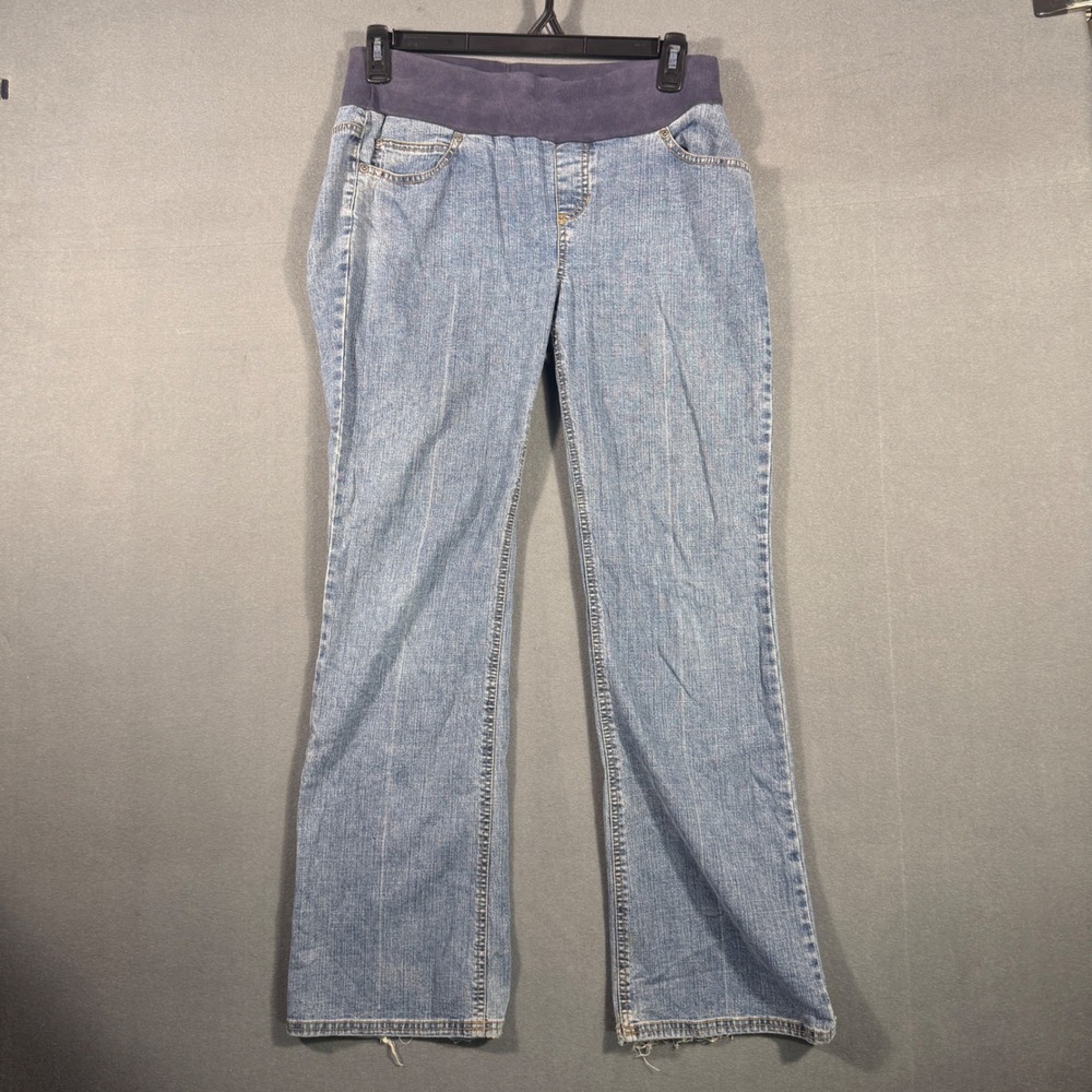 Old Navy Maternity Jeans Womens M Blue Bootcut Stretch Low Panel Denim Pants